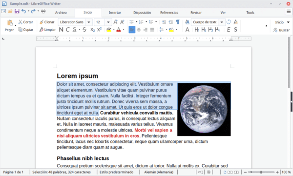 LibreOffice Writer procesador de text