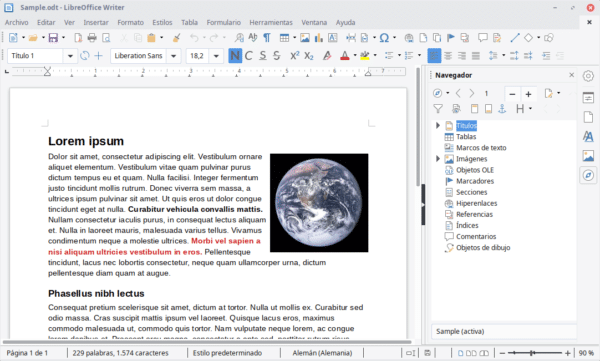 procesador de texto más utilizado - LibreOffice writer