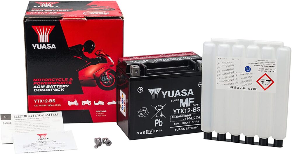 Yuasa YTX12-BS - Batería con paquete de ácido