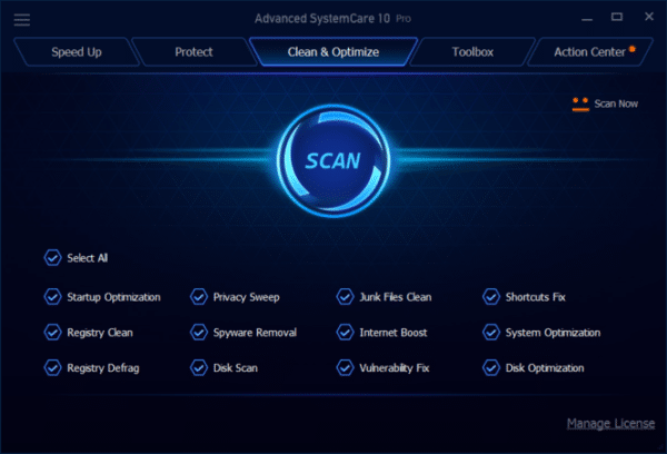 Advanced SystemCare Pro - acelerar y opitmizar windows 10