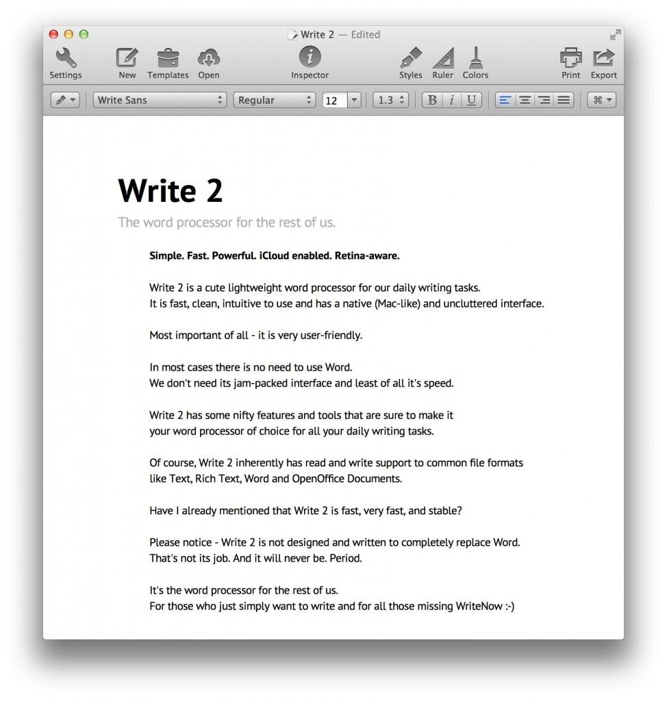 alternativa a word para mac - write 2