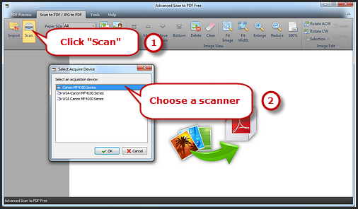 Inicie Advanced Scan to PDF Free y active el escáner
