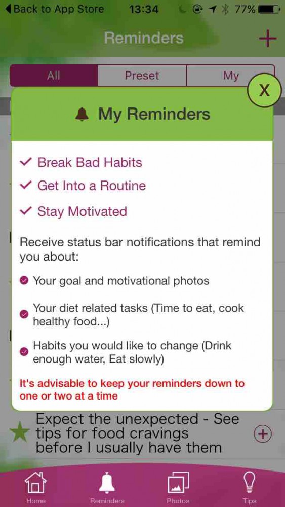  Pantalla de la aplicación My Diet Coach en el blog de la plataforma social de fitness inKin