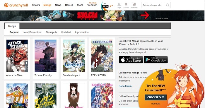 Los mejores sitios para leer manga en línea Crunchyroll