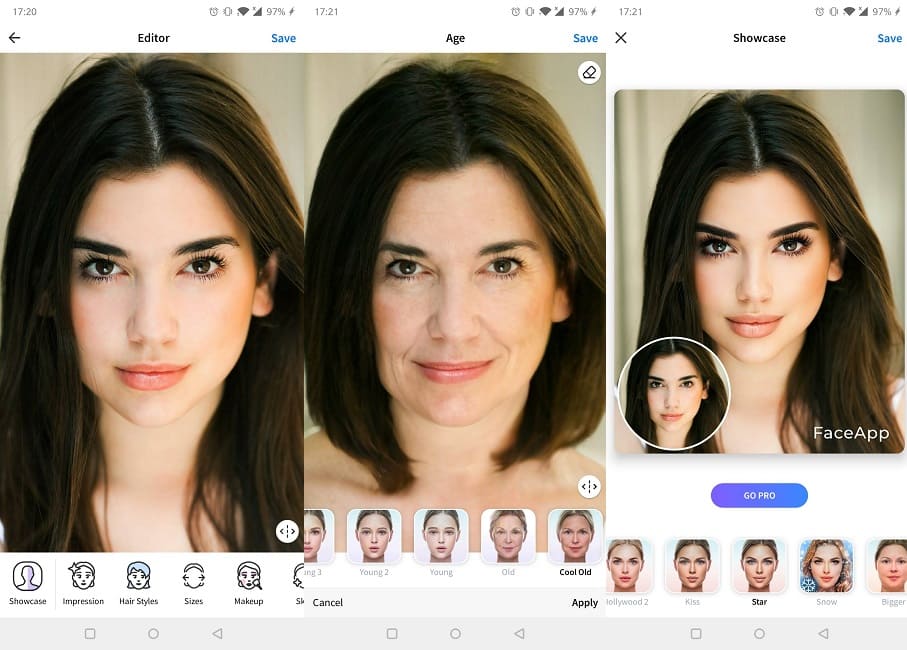 Las mejores aplicaciones de intercambio de rostros Android Faceapp