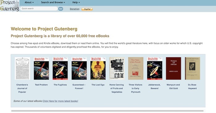 Sitios gratuitos de descarga de libros electrónicos Gutenberg
