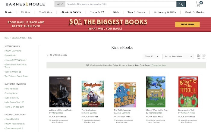 Sitios gratuitos de descarga de Ebooks Barnes Noble Kids