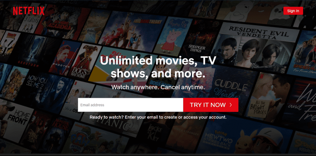 Las mejores aplicaciones para Samsung Smart TV - Página de Netflix