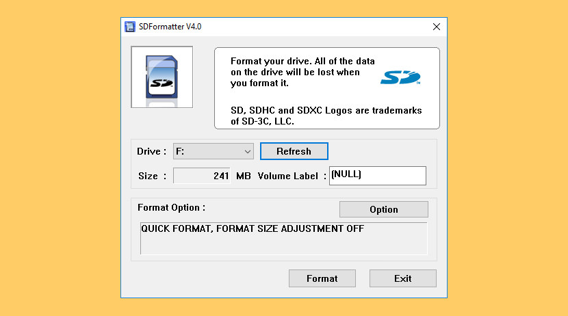 Formateador de tarjetas de memoria SD