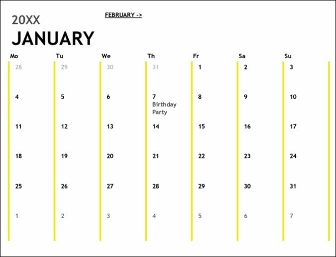Calendario de 12 meses en google sheets