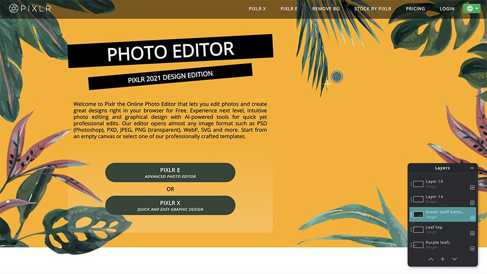 Pixlr editor de fotos gratuito