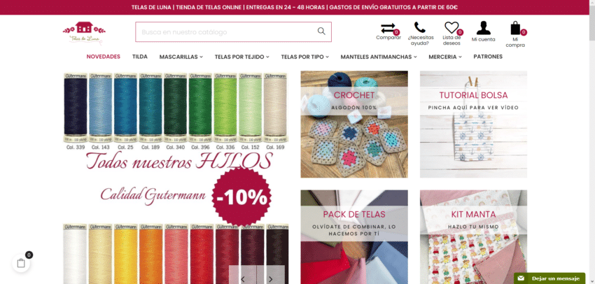 mejor tienda de telas online - telas luna