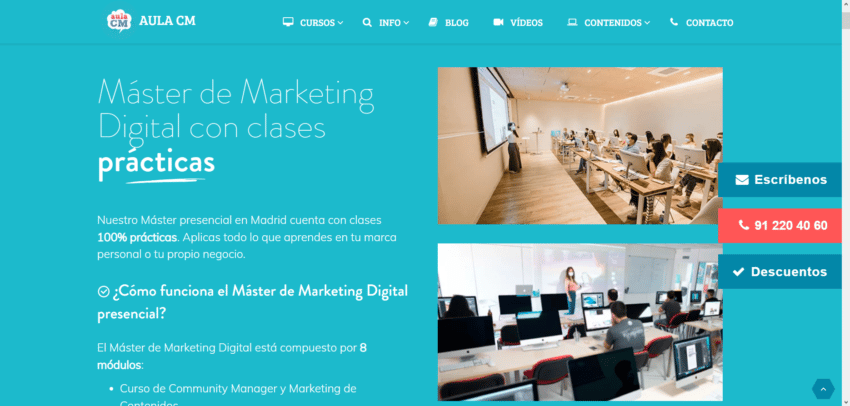 aula cm master de marketing digital en Madrid
