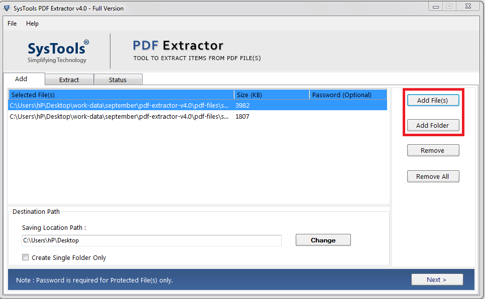 Systool Extractor de Imágenes PDF