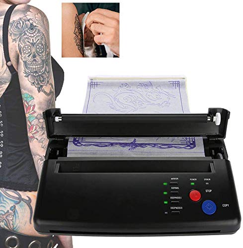 Máquina de impresión de tatuajes por transferencia, máquina copiadora térmica portátil de plantillas negras para el juego de papel A5 A4(EU)
