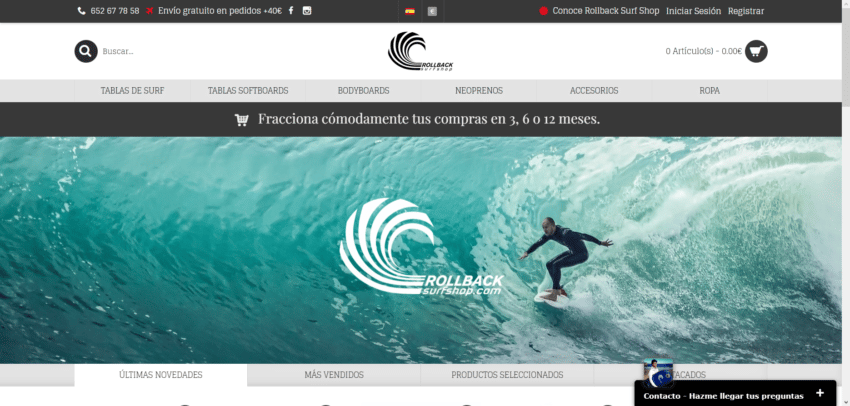 Rollback Surf Shop - Mejor tienda de Surf Online