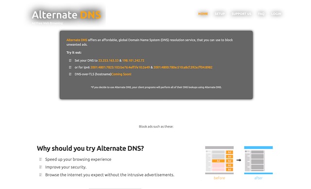 10. DNS alternativo