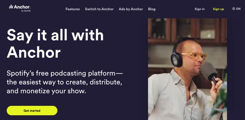 Software de grabación de podcasts Anchor Imagen Anchor Podcast Software de Grabación