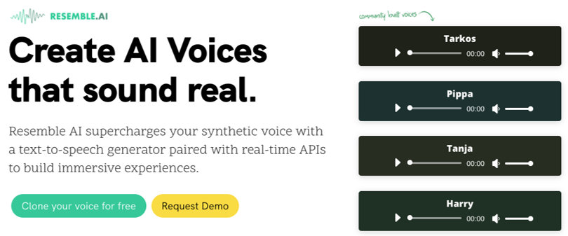 Imagen AI Generadores de voz - Resemble AI