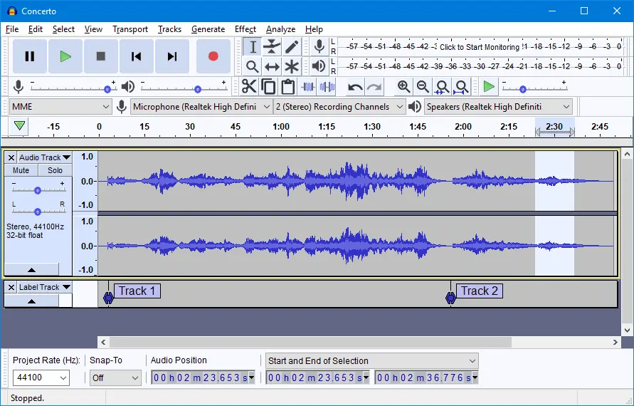 Software de edición de audio Audacity gratis
