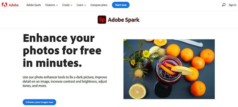 Adobe Spark es un software de edición fotográfica con una de las mayores bibliotecas de plantillas