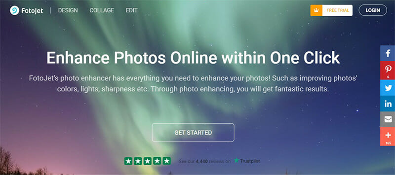 FotoJet es un editor de fotos online gratuito