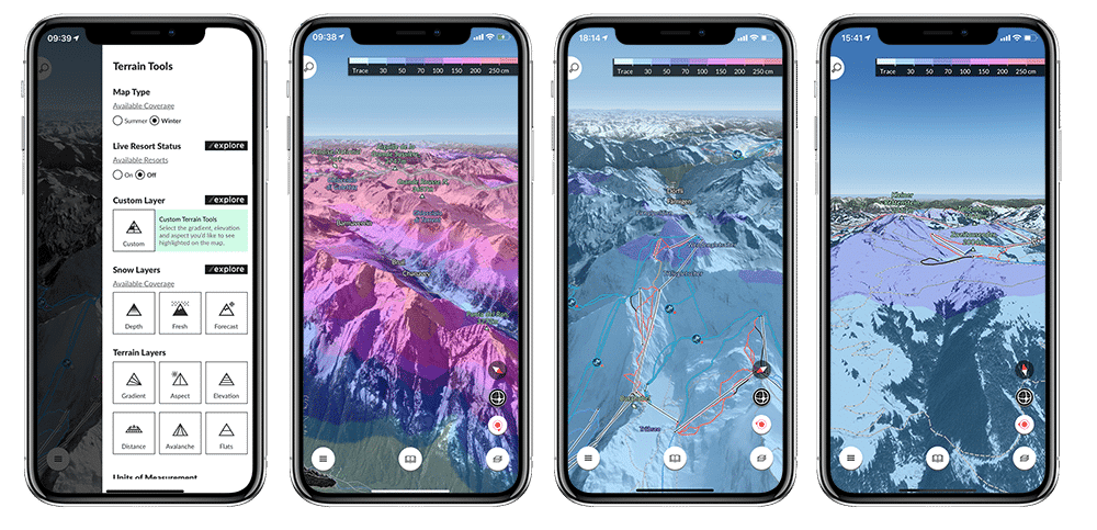 Aplicación de mapas de esquí FATMAP