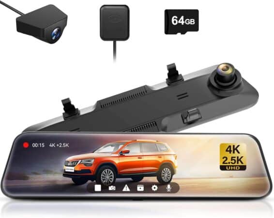 6 mejores cámaras de visión trasera o marcha atrás para el coche 24 WOLFBOX G900 Retrovisor Dash CAM Coche con Camara