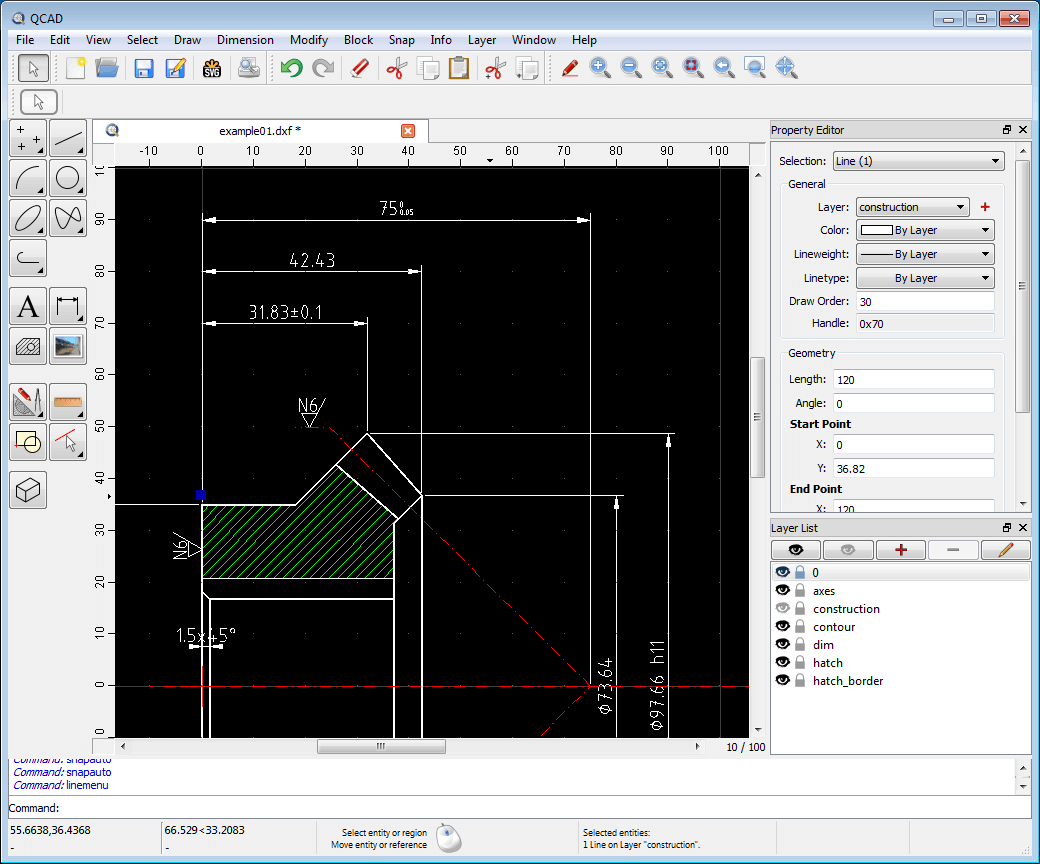 Software CAD 2D QCAD
