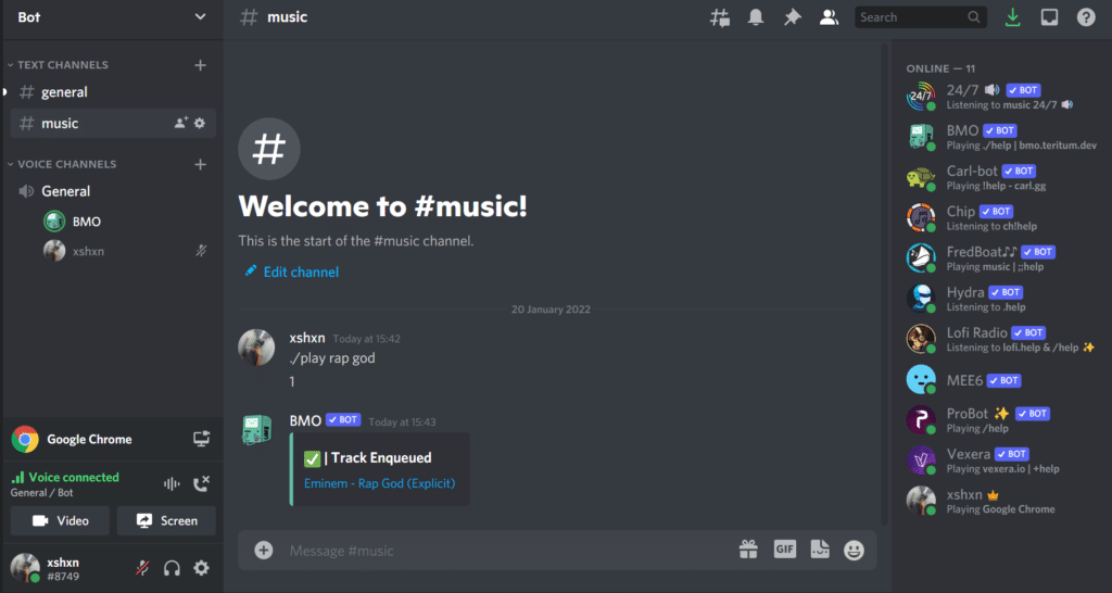 6 Mejores Bots de Música de Discord (Para Spotify, YouTube) 39 BMO Discord music bot