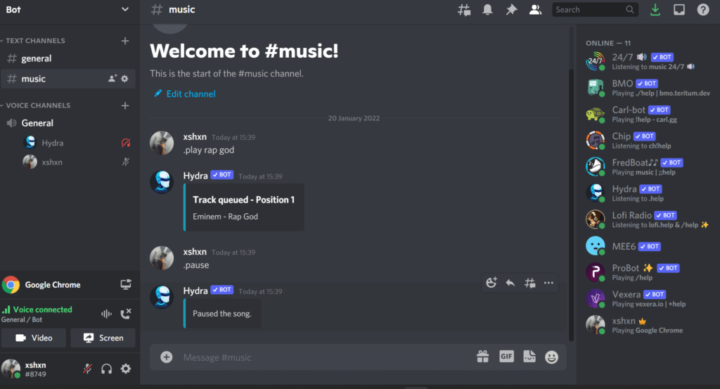 6 Mejores Bots de Música de Discord (Para Spotify, YouTube) 38 Bot de música de discordia Hydra