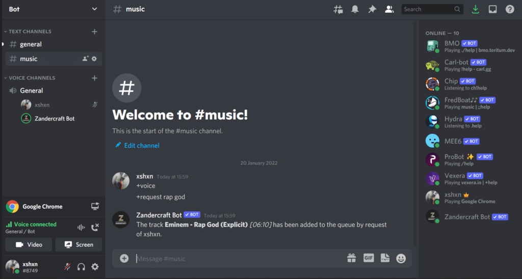 6 Mejores Bots de Música de Discord (Para Spotify, YouTube) 37 Bot de música de Discord Zandercraft