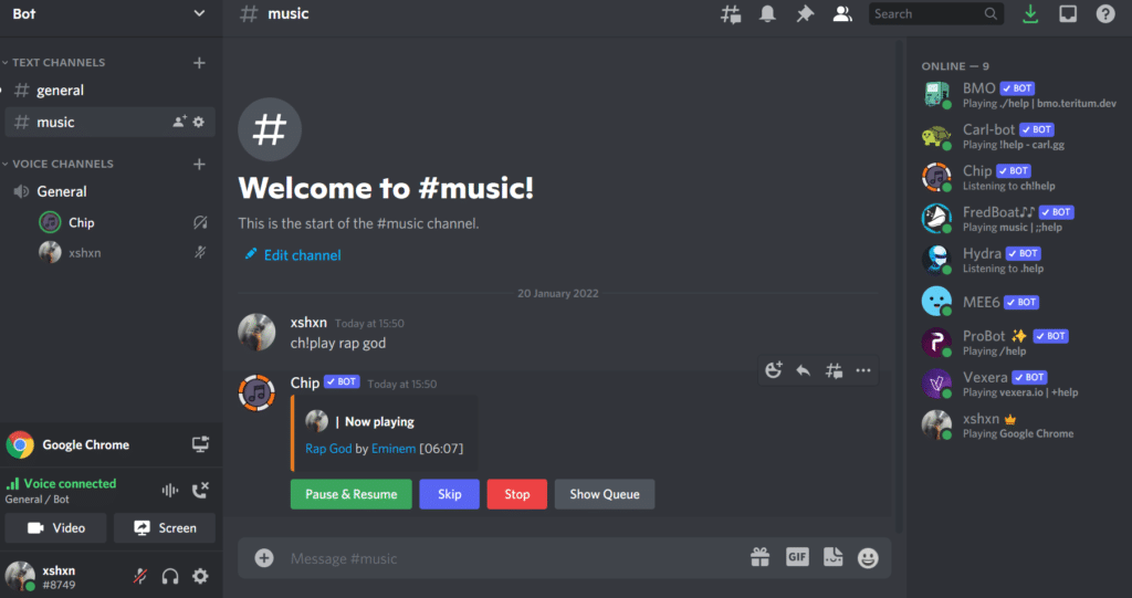 6 Mejores Bots de Música de Discord (Para Spotify, YouTube) 42 Chip Bot Discord