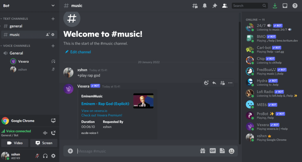 6 Mejores Bots de Música de Discord (Para Spotify, YouTube) 41 Vexera Bot de música de Discord
