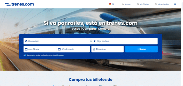 trenes.com mejor buscador de billetes de tren