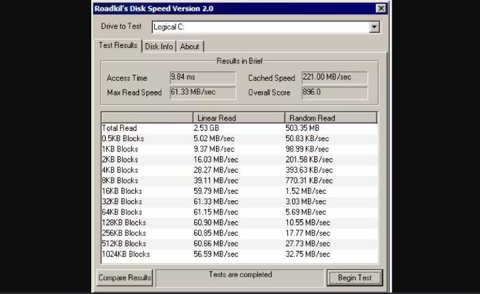 Velocidad del disco Roadlkil
