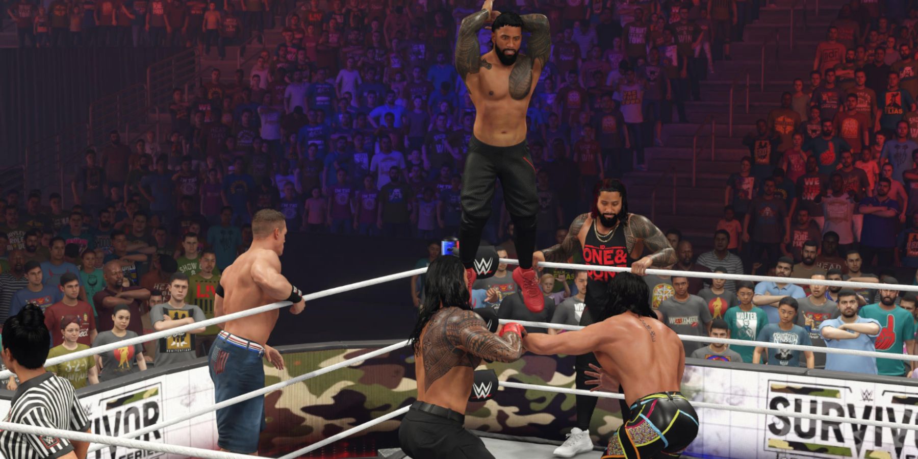 WWE 2K23 Survivor Series partido doble equipo de Jay Uso y Roman