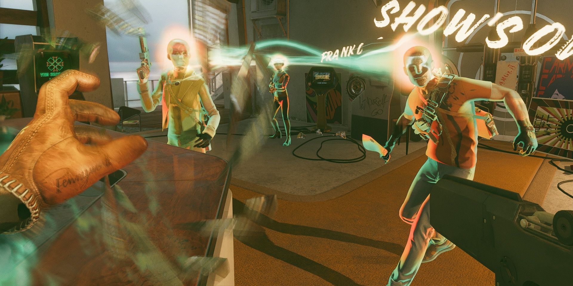 Colt usando Nexus en tres individuos en Deathloop