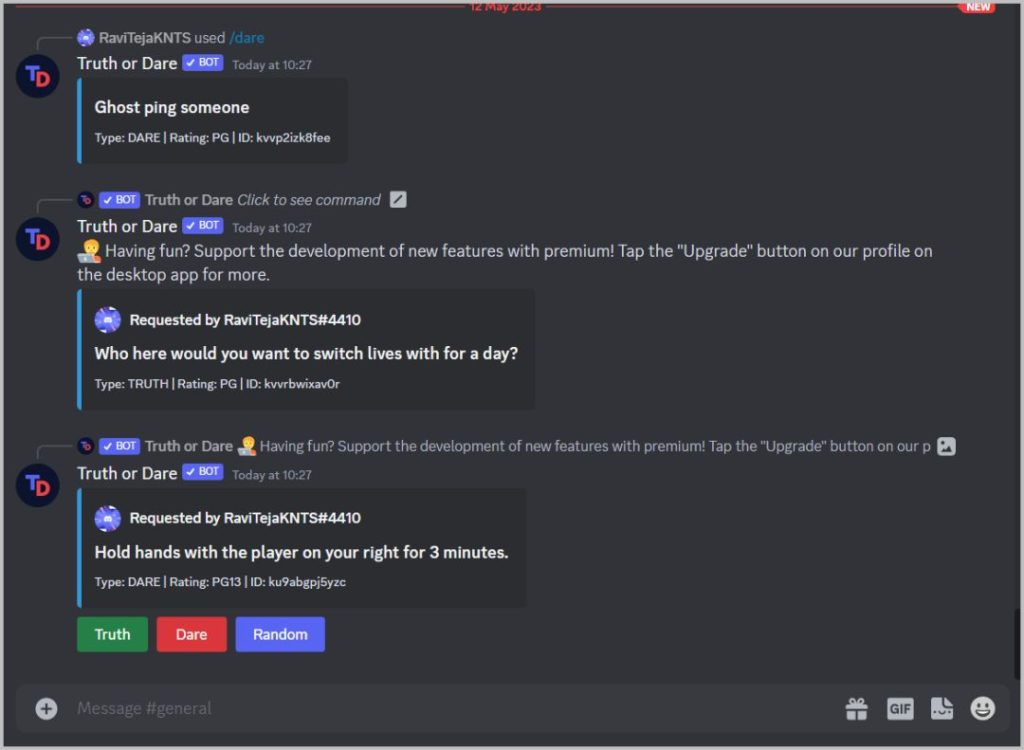 6 mejores juegos de Discord para añadir a tu servidor 41 Verdad o Atrevimiento Discord Bot