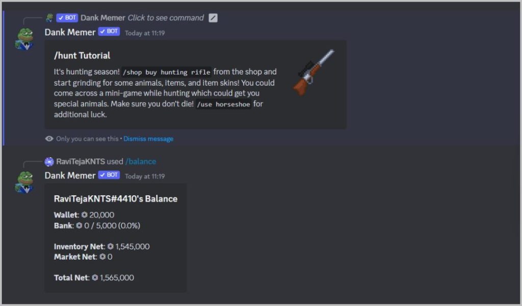 6 mejores juegos de Discord para añadir a tu servidor 44 Bot de Discordia de Dank Memer