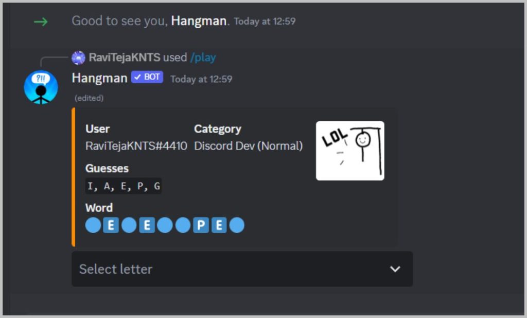 6 mejores juegos de Discord para añadir a tu servidor 54 Hangman Discord Bot