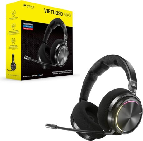 Corsair Virtuoso MAX Wireless Auriculares para Juegos con Bluetooth – Dolby Atmos