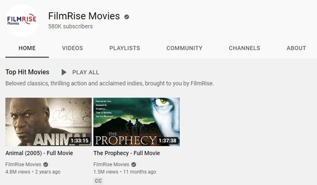 Mejores canales para ver películas gratis en YouTube 42 Películas de FilmRise