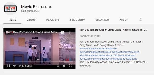 Mejores canales para ver películas gratis en YouTube 43 Movie Express