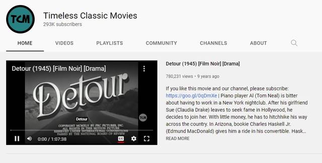 Mejores canales para ver películas gratis en YouTube 45 Películas clásicas intemporales