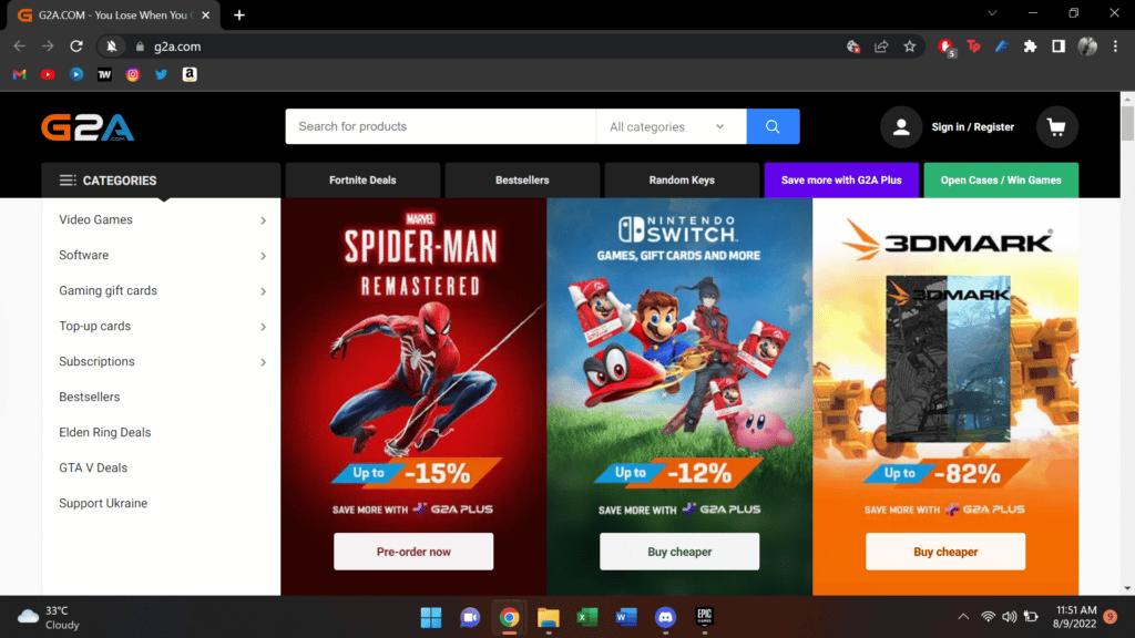 Los mejores sitios web para descargar juegos de PC: G2A
