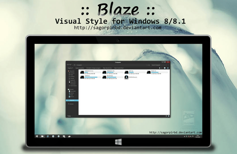 6 mejores temas y skins para Windows 8/8.1 32 Blaze