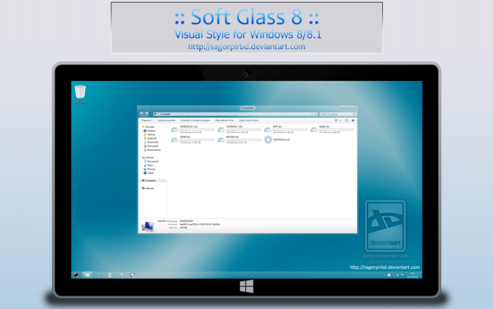 6 mejores temas y skins para Windows 8/8.1 31 Cristal Suave 8