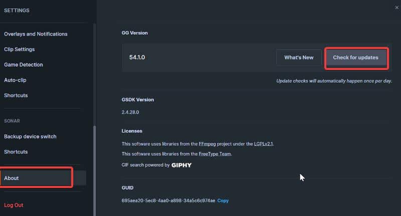 SteelSeries Sonar sin sonido: ¿Cómo arreglarlo? 18 Actualizar la aplicación GG SteelSeries