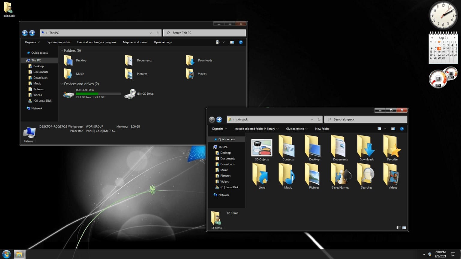6 mejores skins para Windows 7 23 Paquete de pieles oscuras